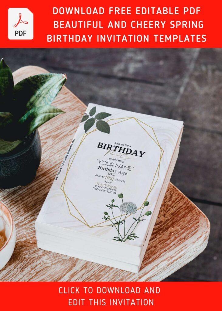 Invitation Template of (Free Editable PDF) Beautiful And Cheery Spring Birthday Invitation Templates 4