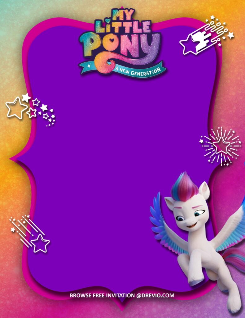 Invitation Template of My Little Pony Themed Birthday Party Ideas For Girls 8