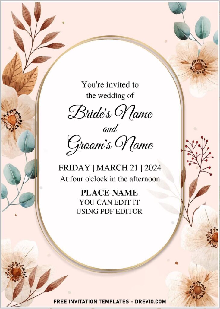 Invitation Template of (Free Editable PDF) Stylish And Pretty Floral Greenery Invitation Templates 3