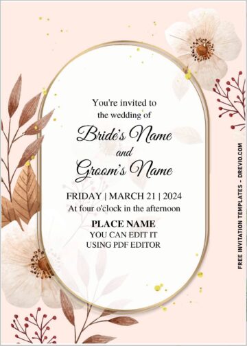 (Free Editable PDF) Stylish And Pretty Floral Greenery Invitation ...