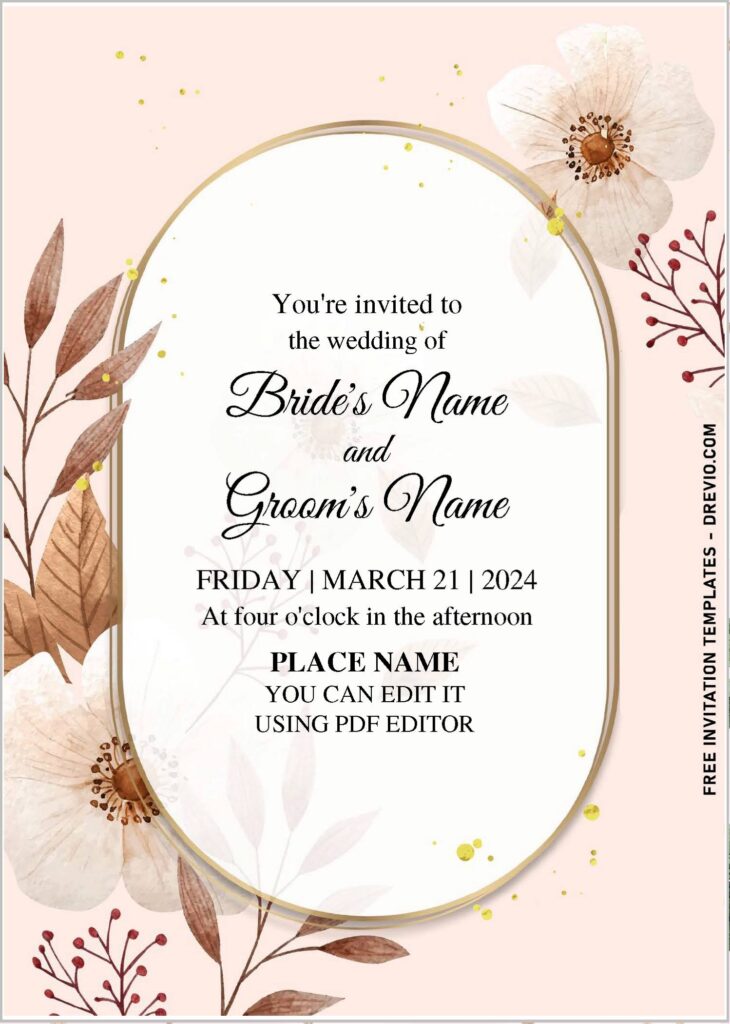 Invitation Template of (Free Editable PDF) Stylish And Pretty Floral Greenery Invitation Templates 2