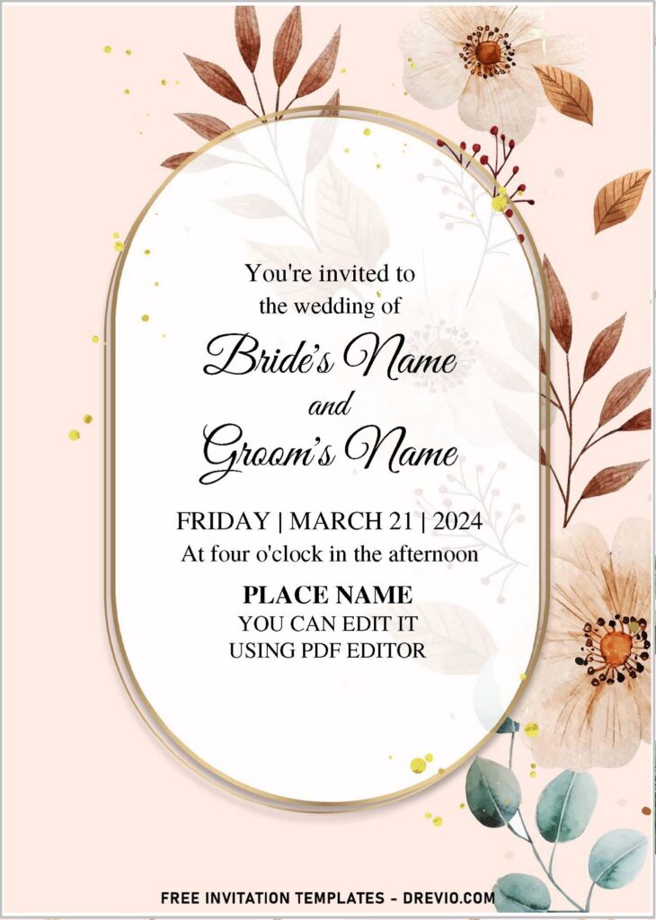 Invitation Template of (Free Editable PDF) Stylish And Pretty Floral Greenery Invitation Templates 1