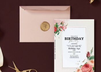 (Free Editable PDF) Classy Sparkly Gold And Greenery Birthday Invitation Templates with