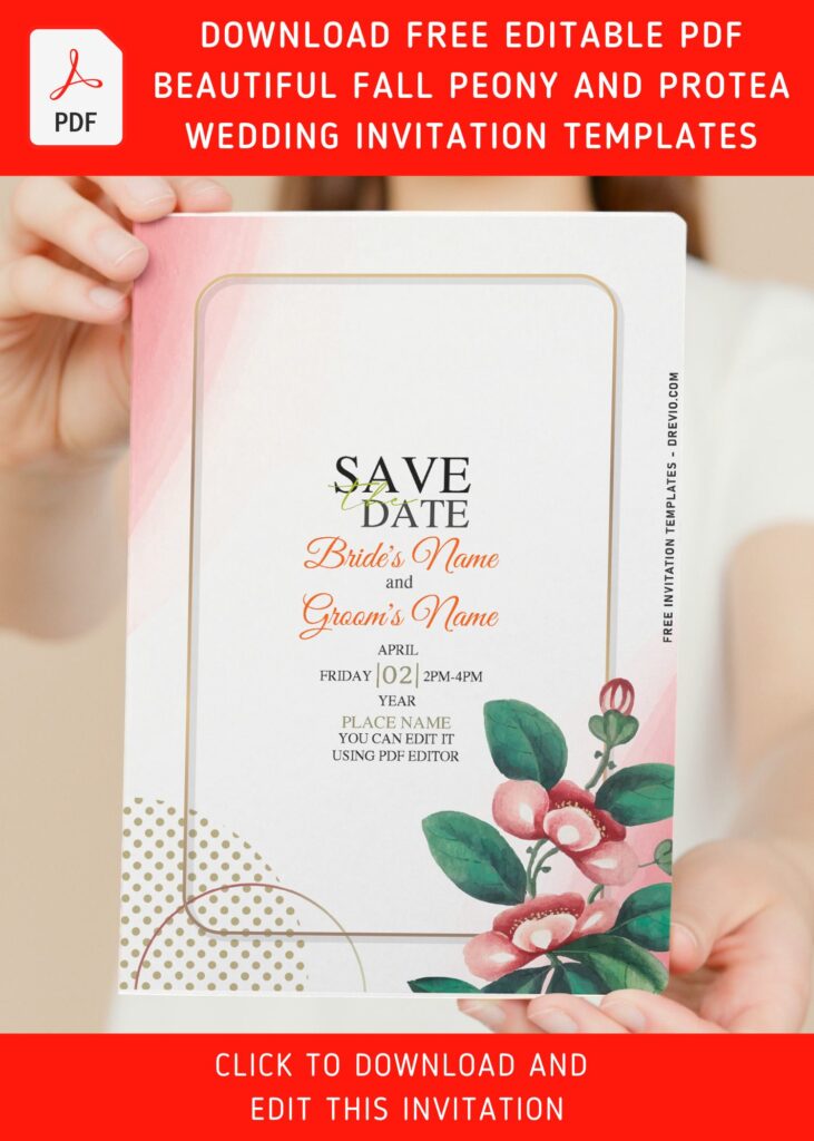 (Free Editable PDF) Stylish Peony & Protea Invitation Templates That You'll Love Forever with 