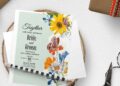 (Free Editable PDF) Heavenly Stunning Colorful Flowers Wedding Invitation Templates with editable text