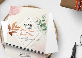 (Free Editable PDF) Truly Elegant Botanical Gold & Green Foliage Invitation Templates with refined touch of sparkly gold