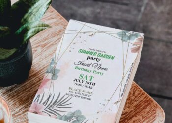 (Free Editable PDF) Rose Gold Boho Floral And Greenery Invitation Templates with palm leaves