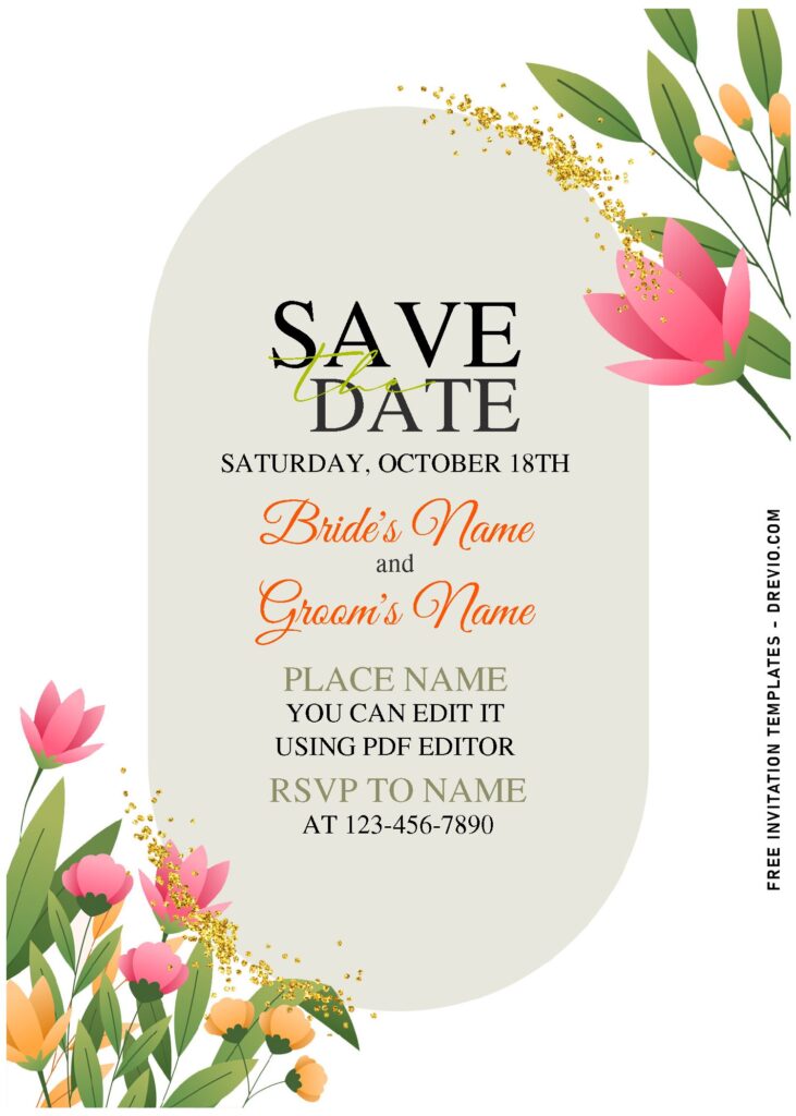 (Free Editable PDF) Great Summer Garden Soiree Invitation Templates with red tulip