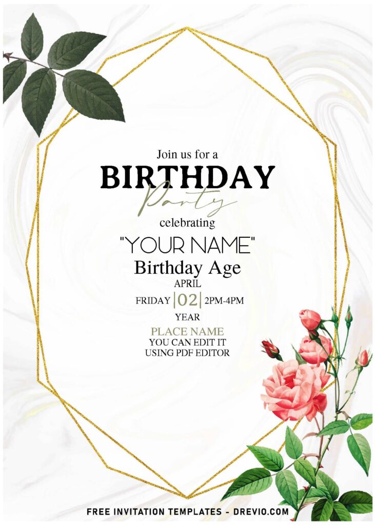 Invitation Template of (Free Editable PDF) Beautiful And Cheery Spring Birthday Invitation Templates 1