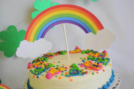 Rainbow Party Cakes (Credit: Etsy)