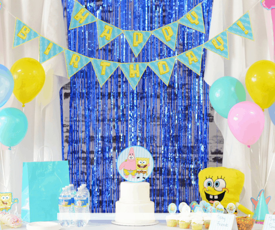 SpongeBob Party Decorations (Credit: downredbuddrive)