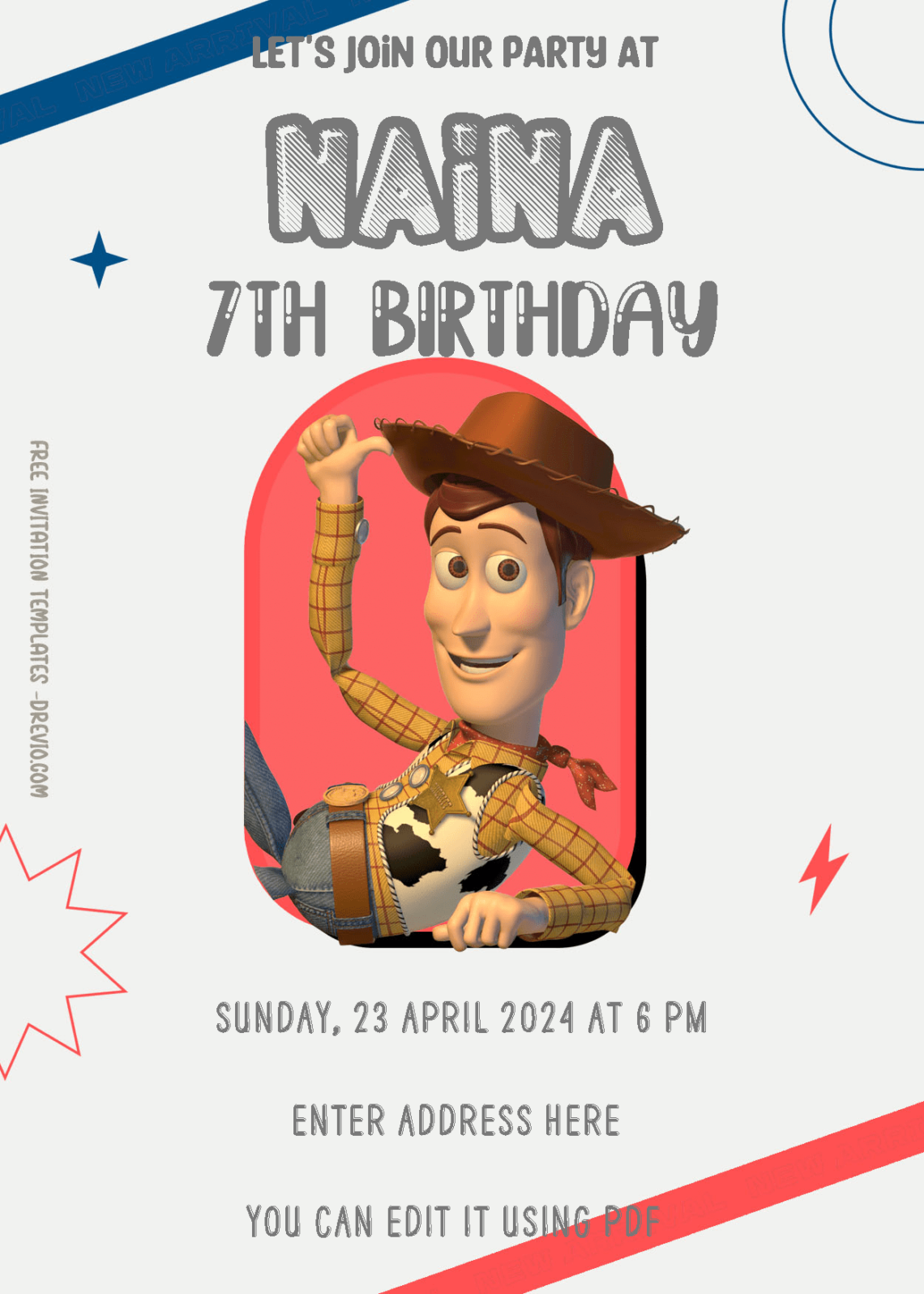 ( Free Editable PDF ) Play With Toy Story Birthday Invitation Templates Ome