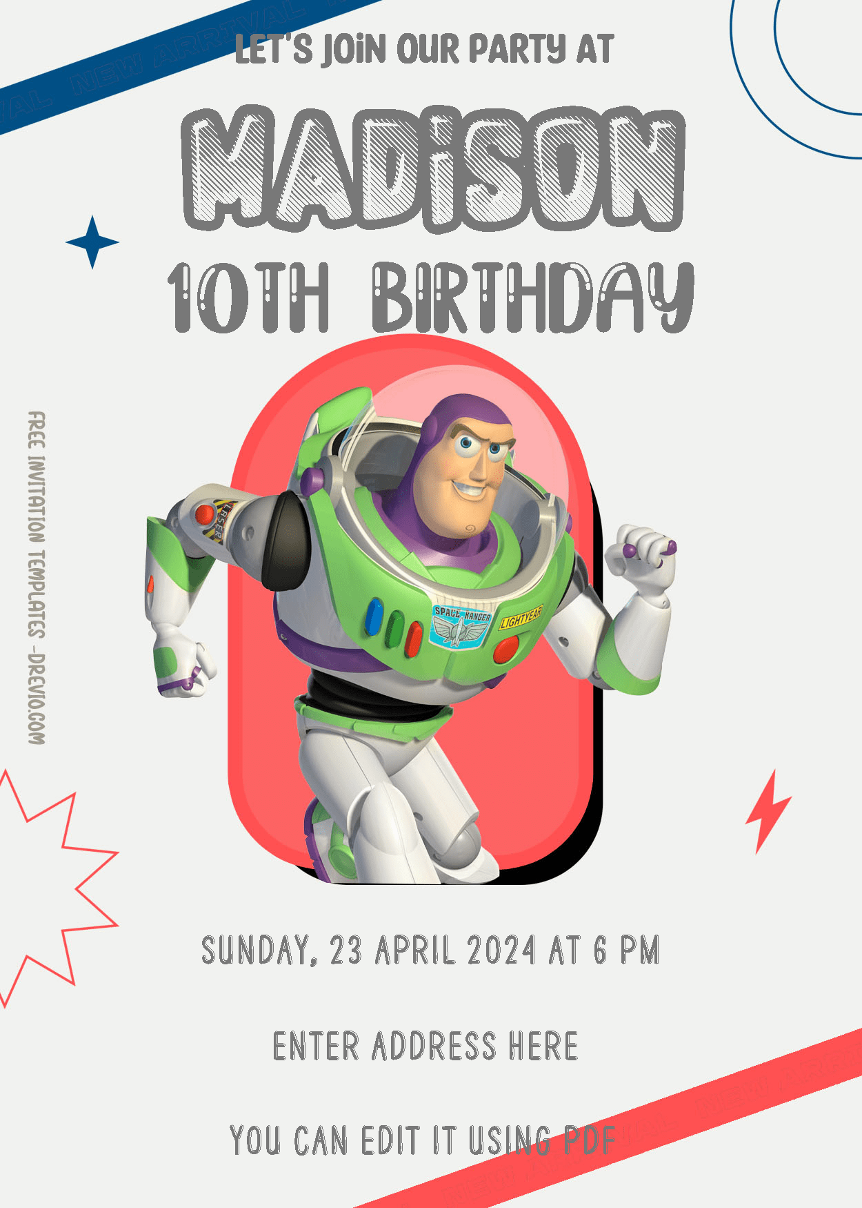 ( Free Editable PDF ) Play With Toy Story Birthday Invitation Templates Two