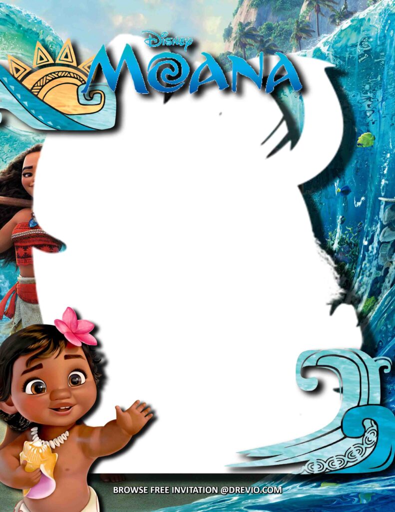 Invitation Template of (FREE Invitations) Moana Birthday Invitations + Party Ideas  1