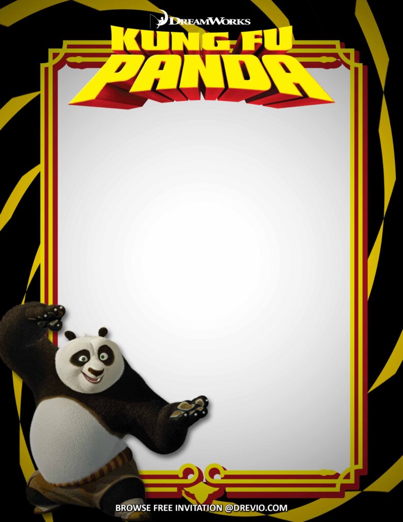 Invitation Template of (FREE Invitations) Kung Fu Panda Birthday Invitations + Party Ideas 1