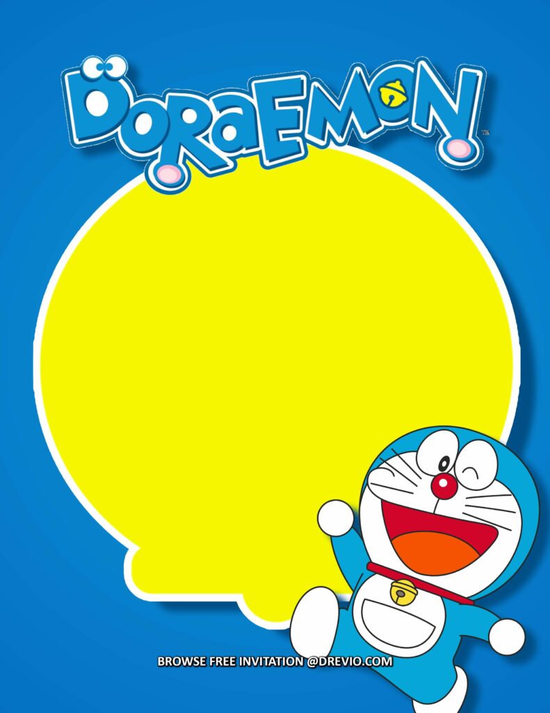 Invitation Template of (FREE Invitations) Doraemon Birthday Invitations + Party Ideas 1