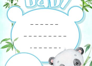 Invitation Template of Panda Themed Baby Shower Invitations + Party Ideas 1