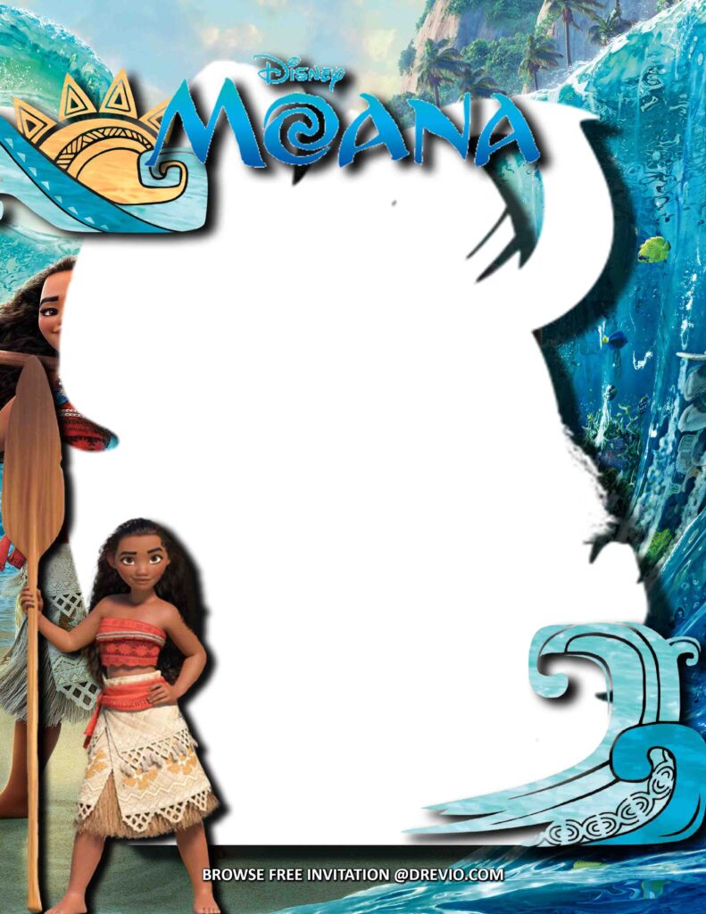 Invitation Template of (FREE Invitations) Moana Birthday Invitations + Party Ideas  2