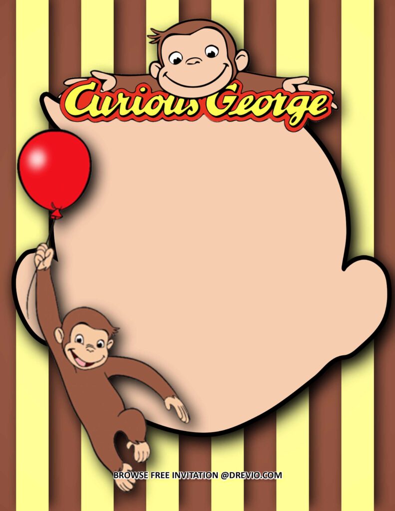 Invitation Template of (FREE Invitations) Curious George  Birthday Invitations + Party Ideas 2