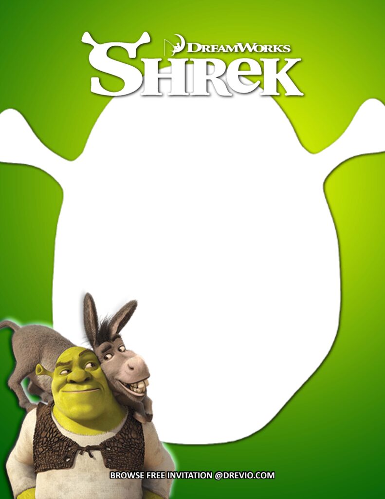 Invitation Template of (FREE Invitations) Shrek Birthday Invitations + Party Ideas 2