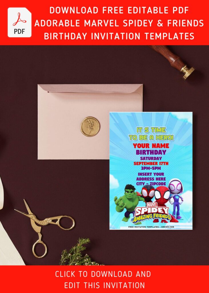 Invitation Template of (Free Editable PDF) Mighty Spidey And His Amazing Friends Birthday Invitation Templates 8