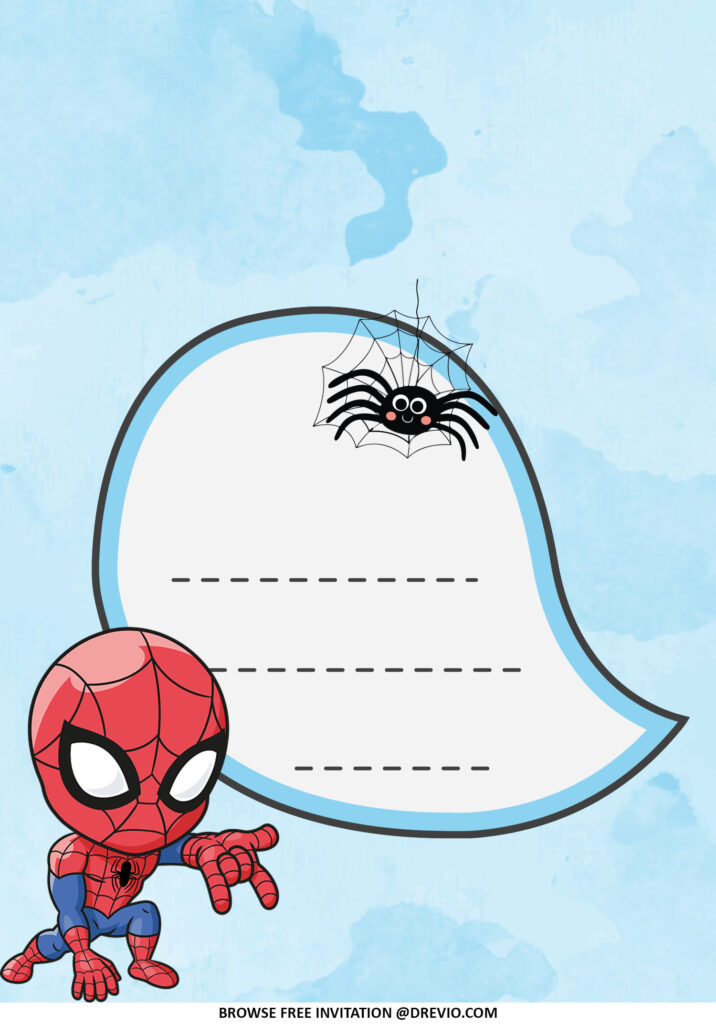 Invitation Template of (FREE Invitations) Spiderman Themed Baby Shower Invitations + Party Ideas 2