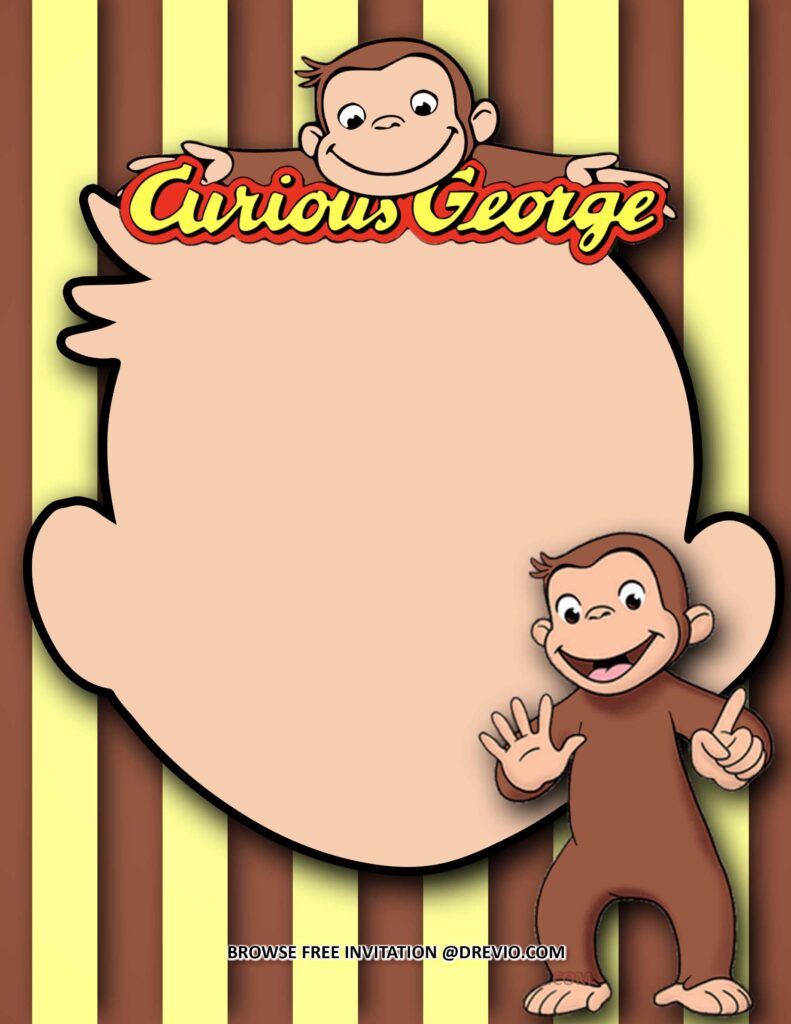 Invitation Template of (FREE Invitations) Curious George  Birthday Invitations + Party Ideas 3