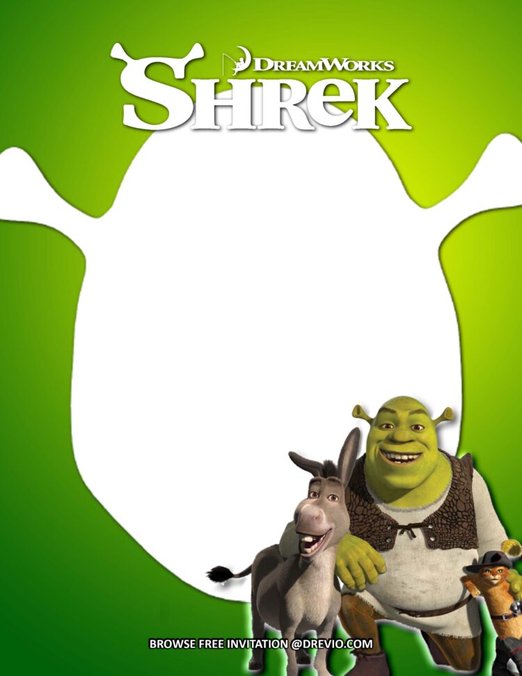 (FREE Invitations) Shrek Birthday Invitations + Party Ideas | Download ...