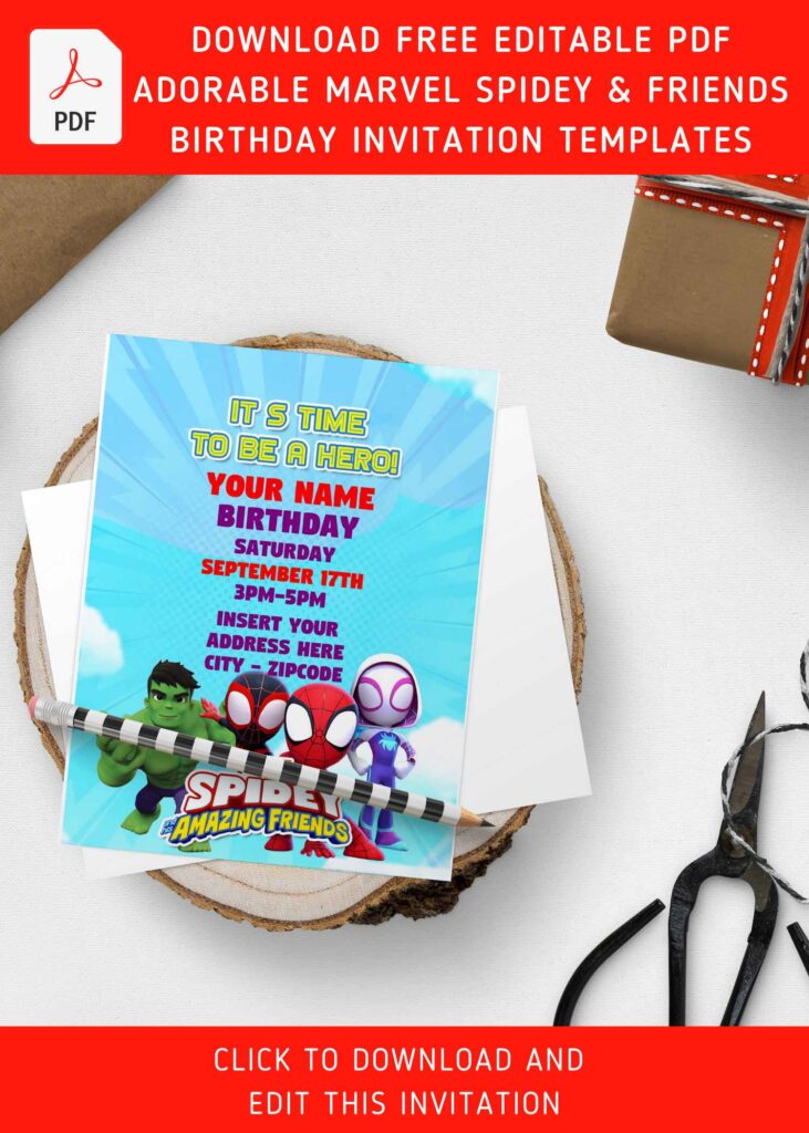 Invitation Template of (Free Editable PDF) Mighty Spidey And His Amazing Friends Birthday Invitation Templates 7