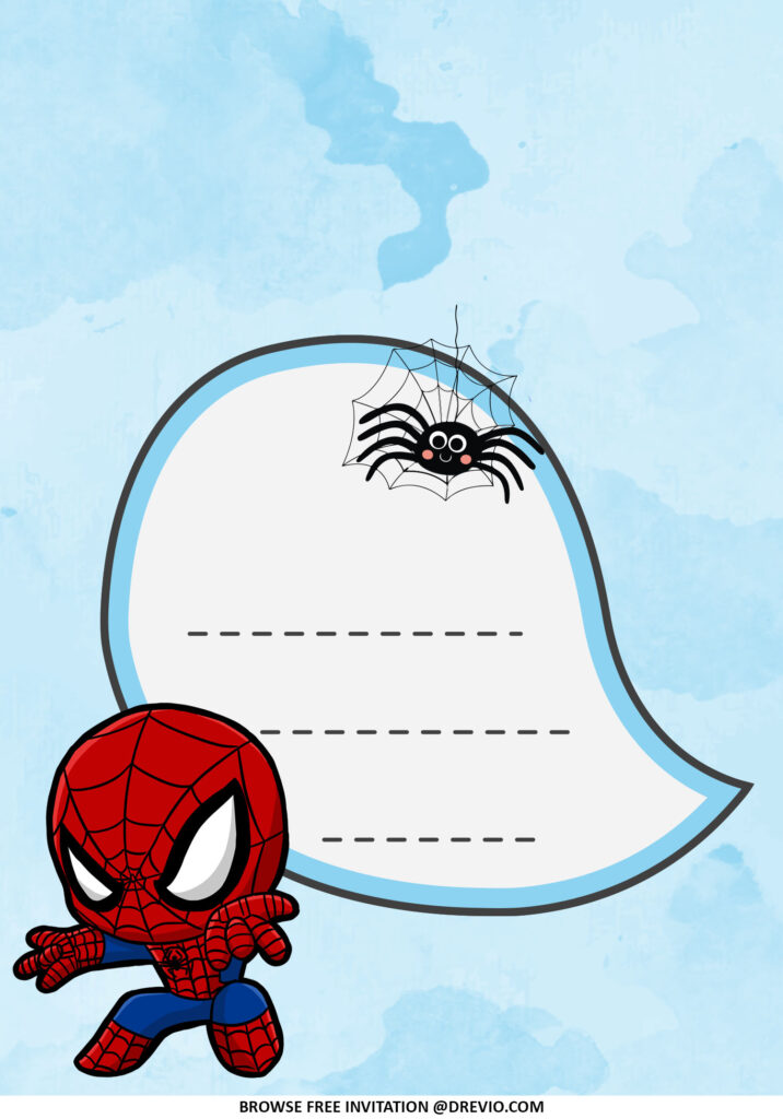 Invitation Template of (FREE Invitations) Spiderman Themed Baby Shower Invitations + Party Ideas 3