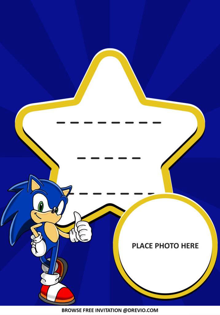 Invitation Template of Sonic Hedgehog Baby Shower Invitations + Party Ideas 3