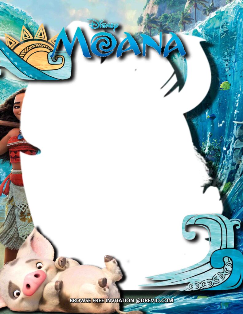 Invitation Template of (FREE Invitations) Moana Birthday Invitations + Party Ideas  4