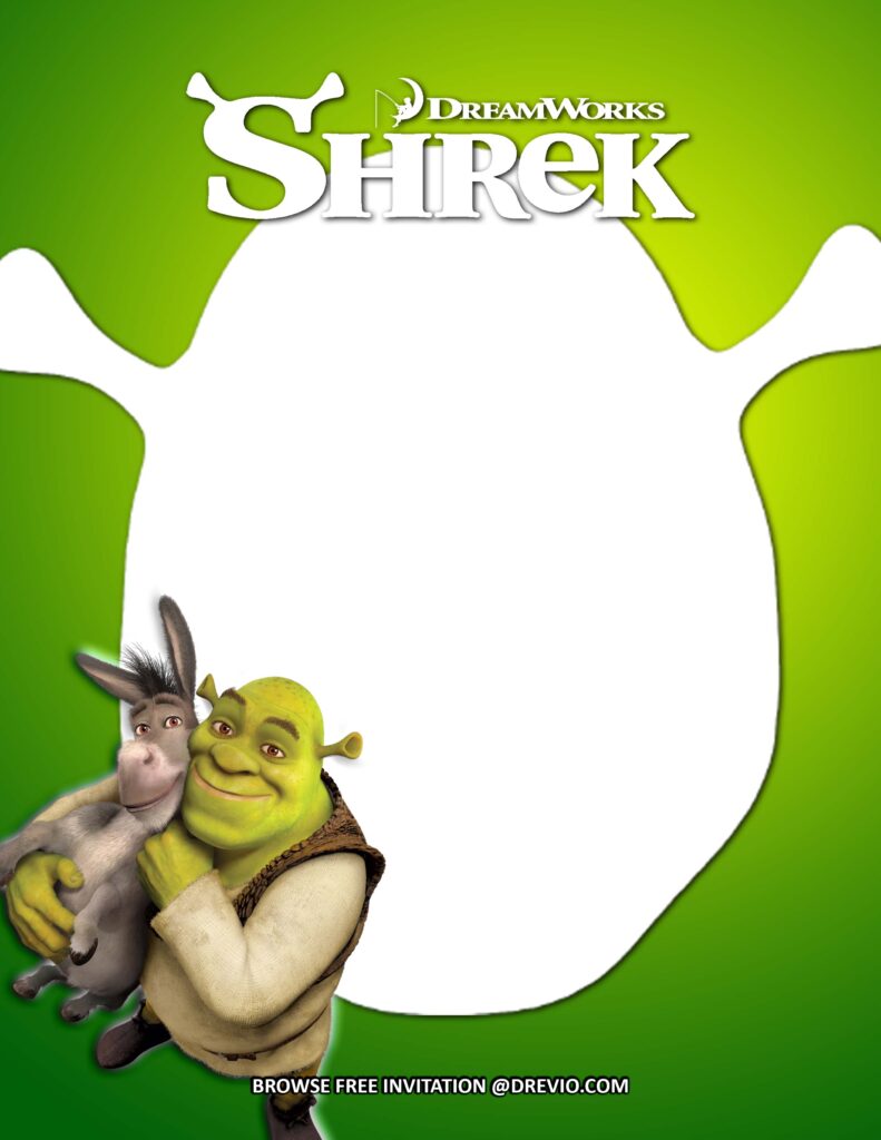 Invitation Template of (FREE Invitations) Shrek Birthday Invitations + Party Ideas 4