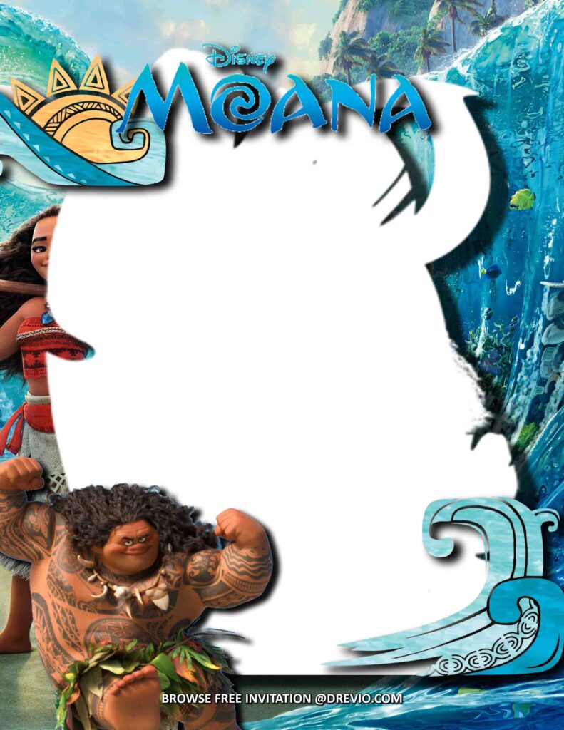 Invitation Template of (FREE Invitations) Moana Birthday Invitations + Party Ideas  5