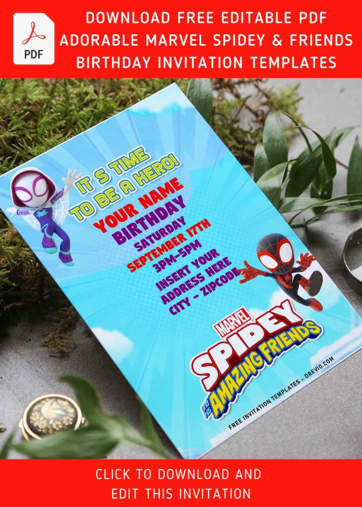 Invitation Template of (Free Editable PDF) Mighty Spidey And His Amazing Friends Birthday Invitation Templates 5