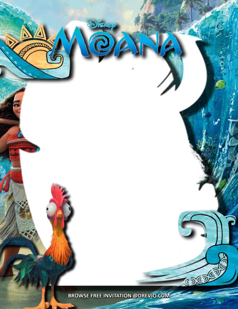 Invitation Template of (FREE Invitations) Moana Birthday Invitations + Party Ideas  6