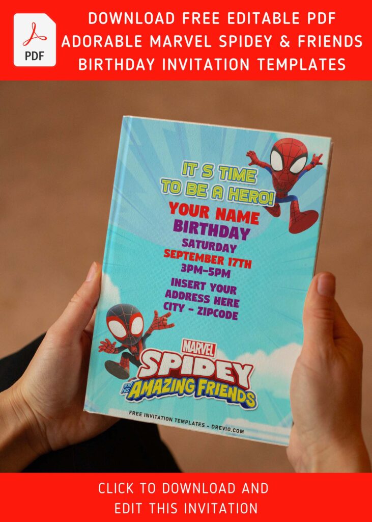 Invitation Template of (Free Editable PDF) Mighty Spidey And His Amazing Friends Birthday Invitation Templates 4