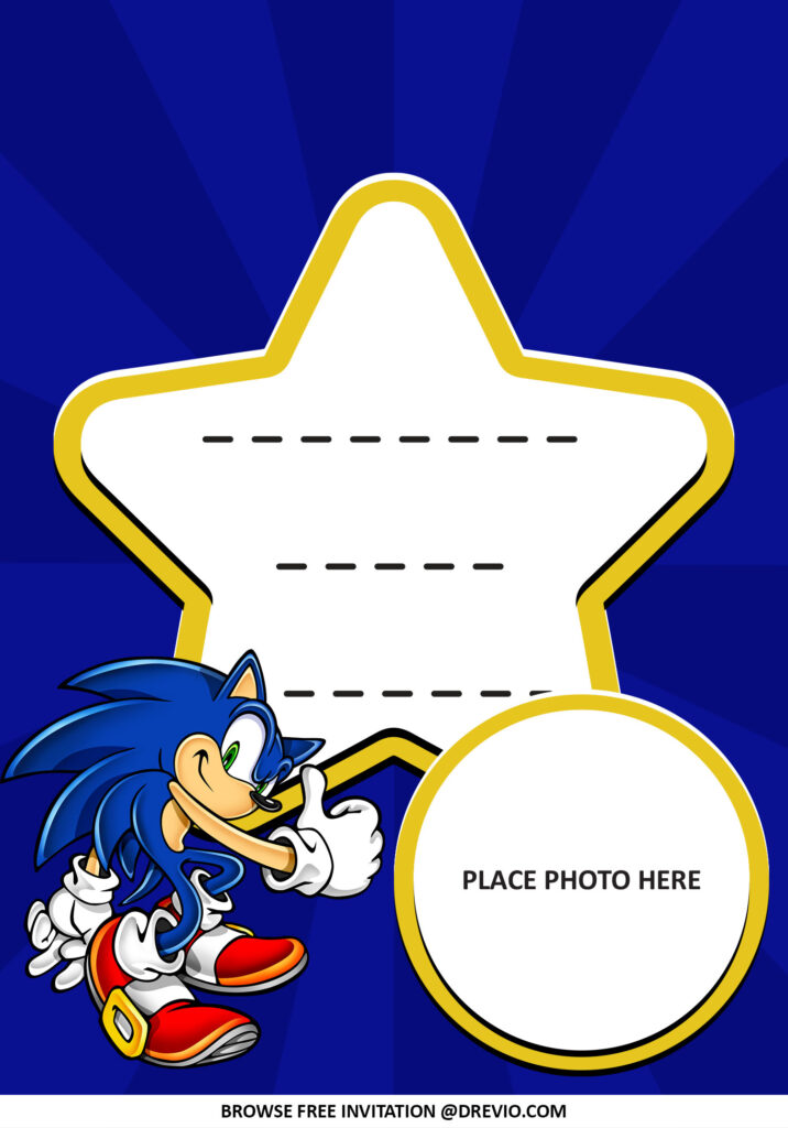 Invitation Template of Sonic Hedgehog Baby Shower Invitations + Party Ideas 6