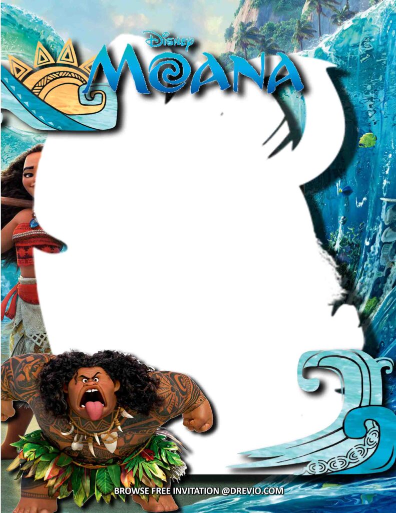 Invitation Template of (FREE Invitations) Moana Birthday Invitations + Party Ideas  7