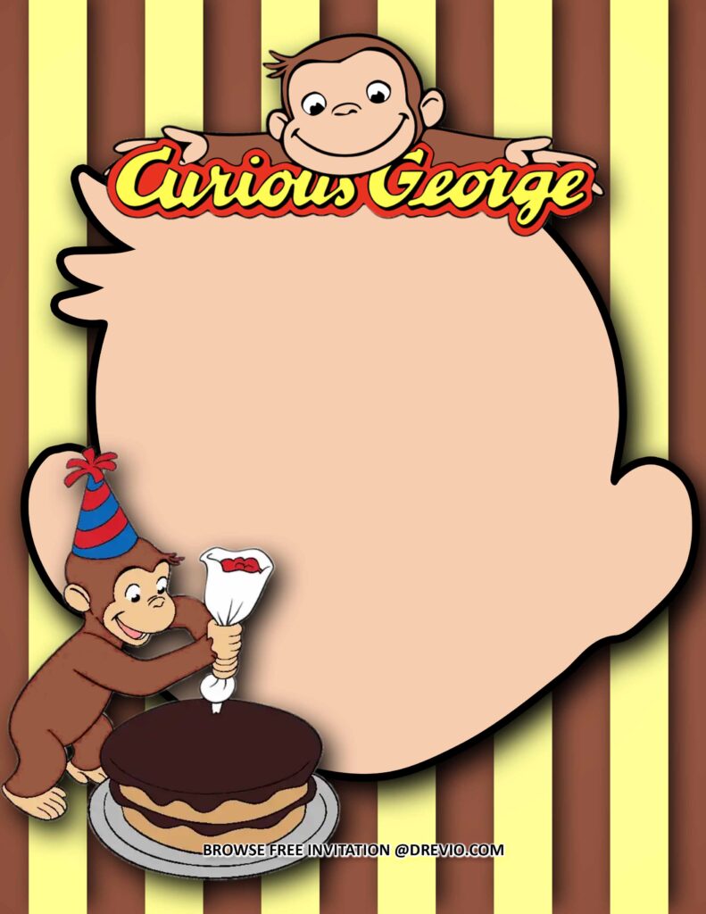 Invitation Template of (FREE Invitations) Curious George  Birthday Invitations + Party Ideas 6