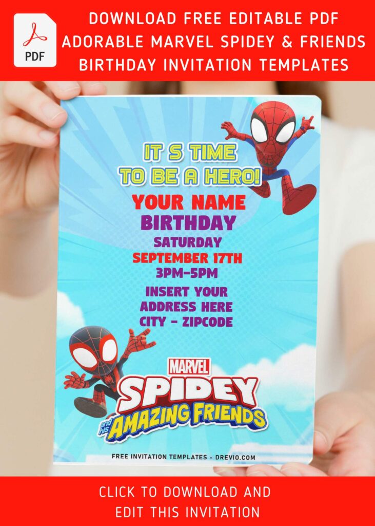 Invitation Template of (Free Editable PDF) Mighty Spidey And His Amazing Friends Birthday Invitation Templates 3