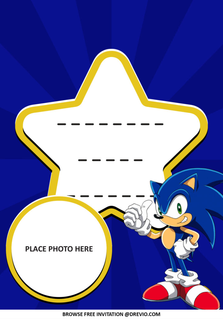 Invitation Template of Sonic Hedgehog Baby Shower Invitations + Party Ideas 7