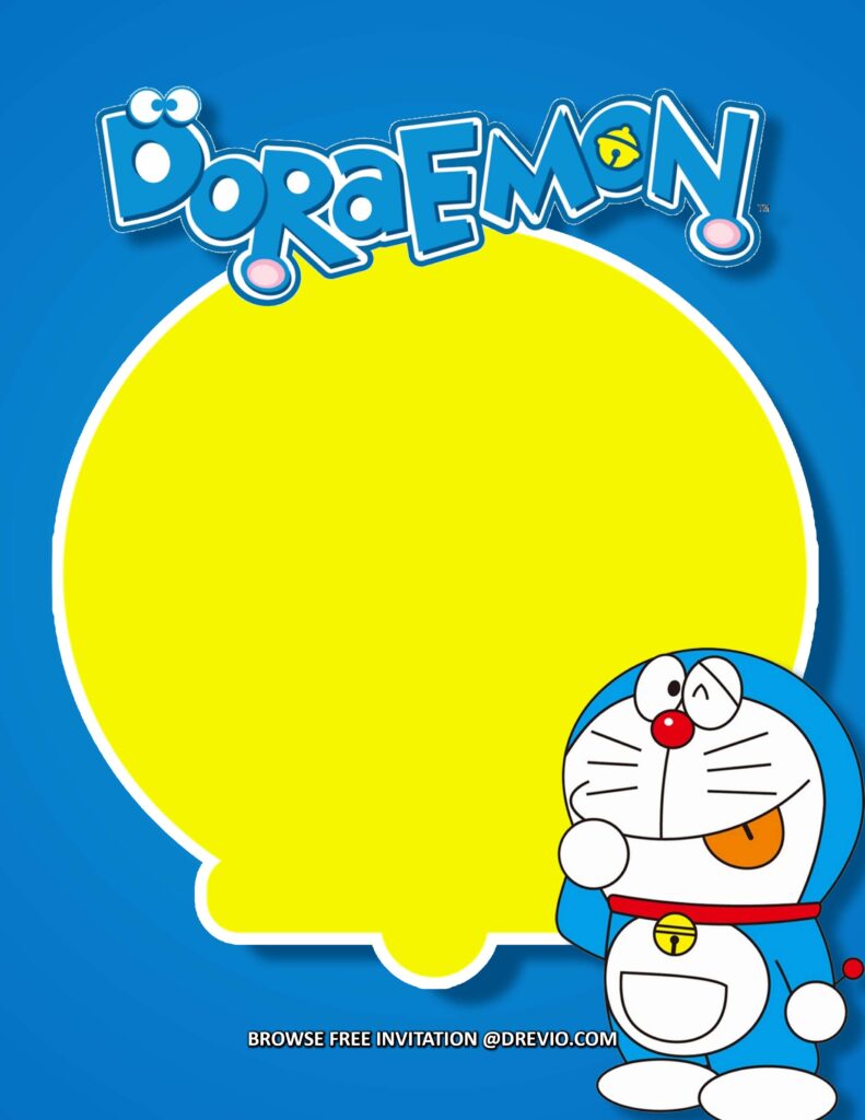 Invitation Template of (FREE Invitations) Doraemon Birthday Invitations + Party Ideas 8