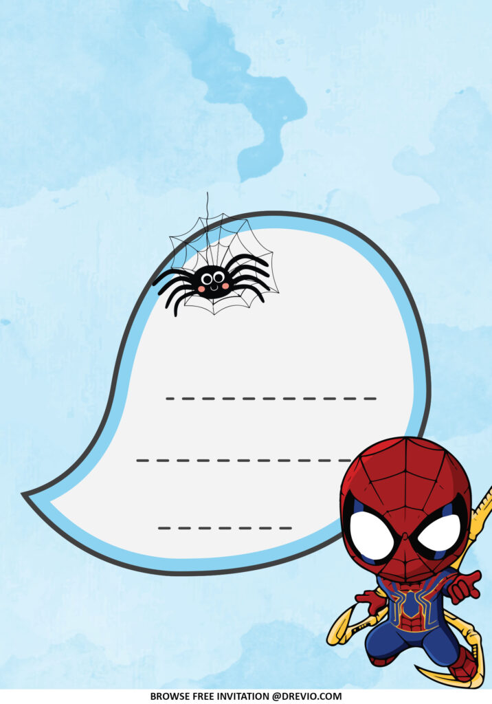 Invitation Template of (FREE Invitations) Spiderman Themed Baby Shower Invitations + Party Ideas 8