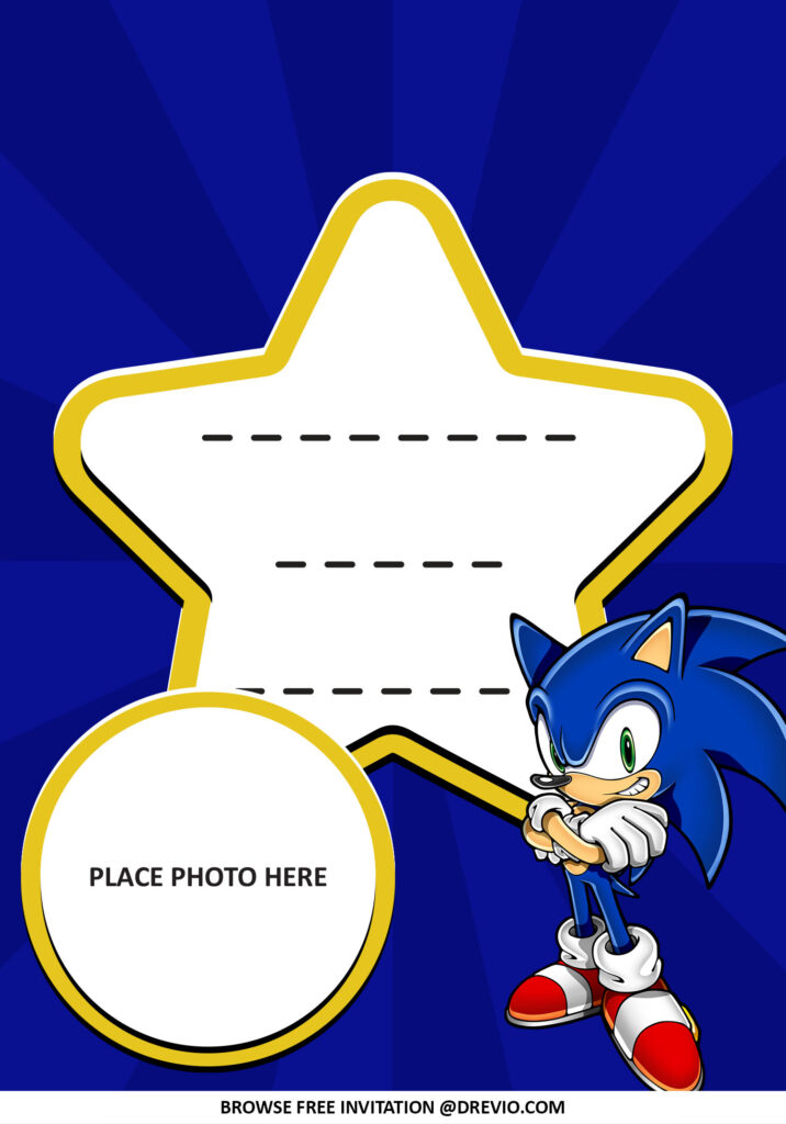 Invitation Template of Sonic Hedgehog Baby Shower Invitations + Party Ideas 8