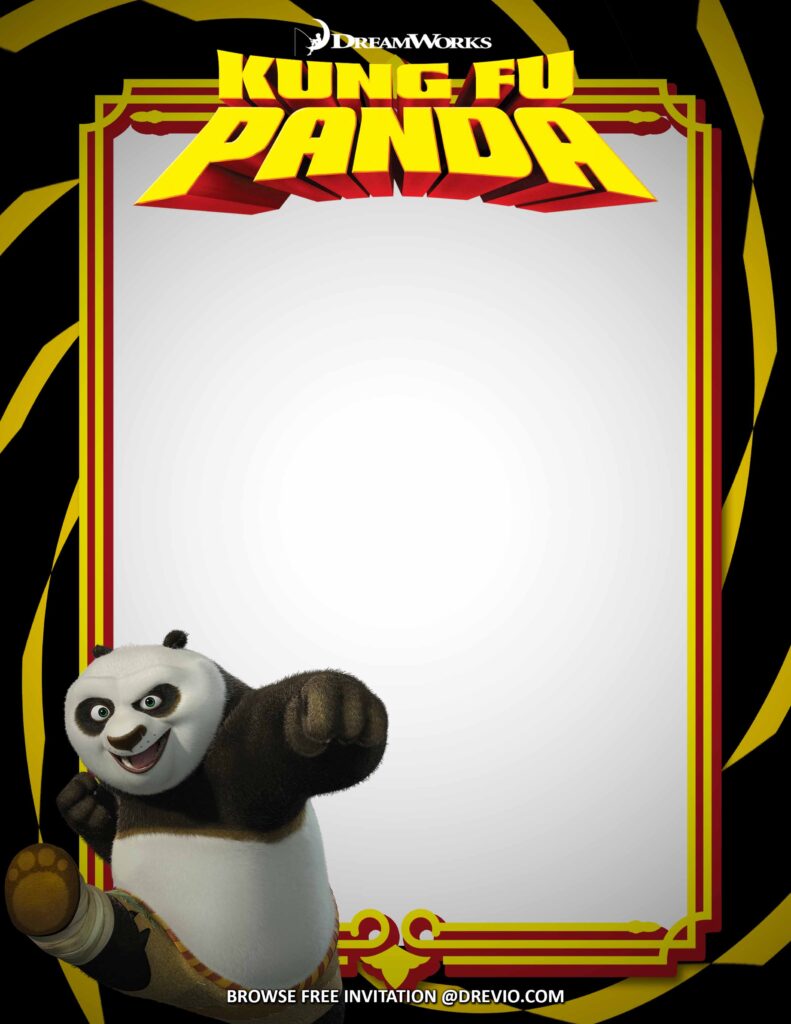 Invitation Template of (FREE Invitations) Kung Fu Panda Birthday Invitations + Party Ideas 9