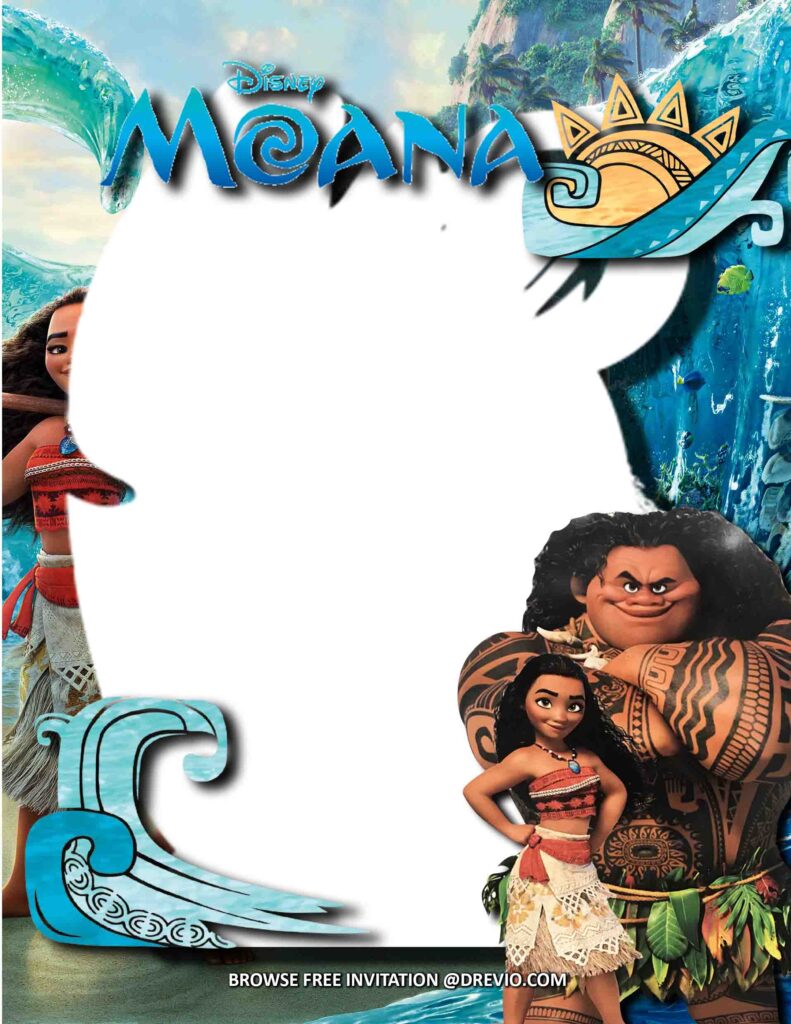 Invitation Template of (FREE Invitations) Moana Birthday Invitations + Party Ideas  9