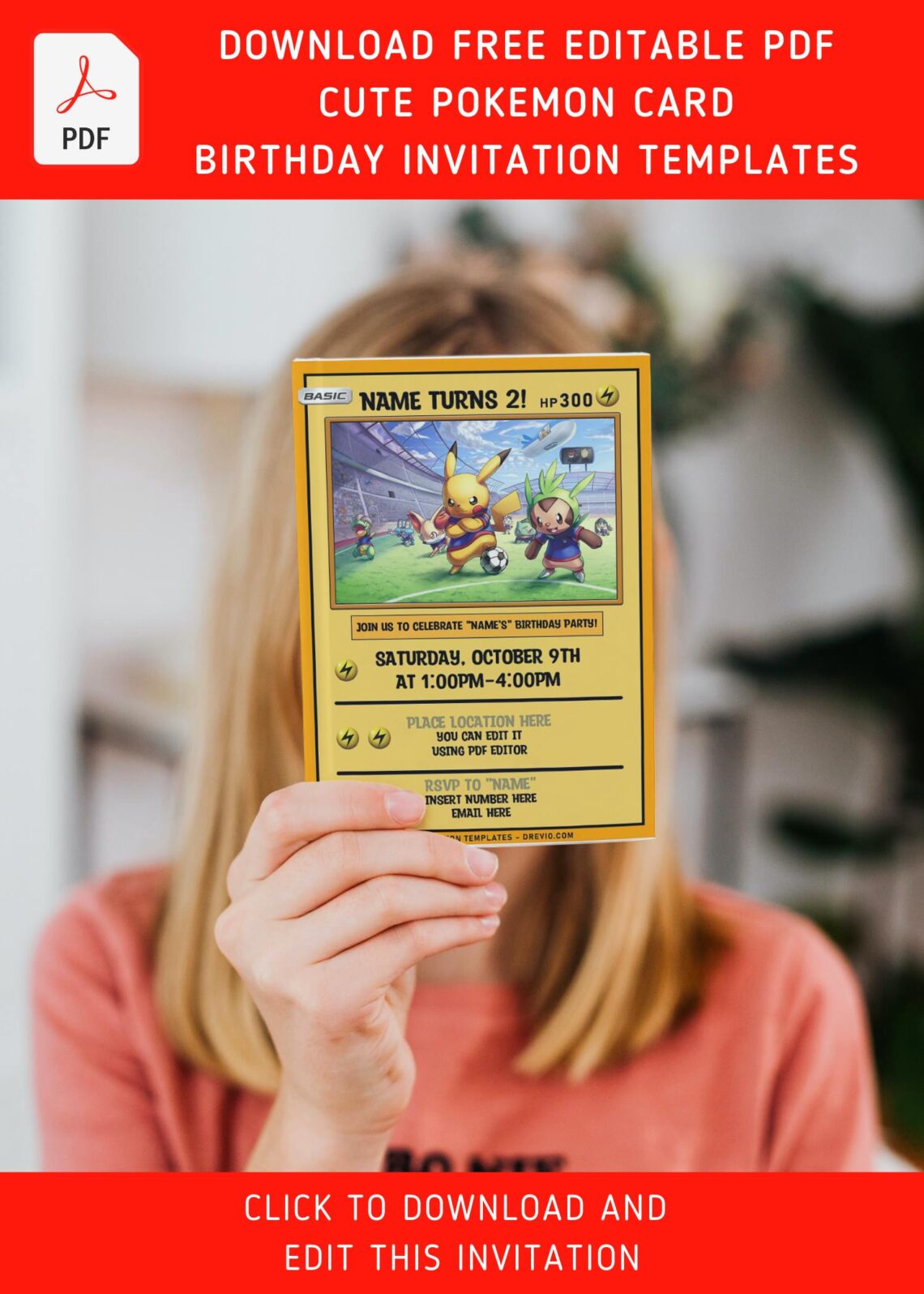 (Free Editable PDF) Cute And Awesome Pokemon Kids Birthday Party Invitation Templates with