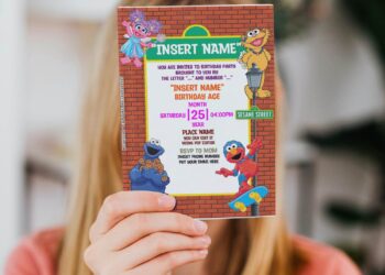 (Free Editable PDF) Love Is Friendship Sesame Street Birthday Invitation Templates with cute Abby Cadabby