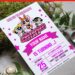 (Free Editable PDF) Powerpuff Girls Birthday Invitation Templates with cute blossom